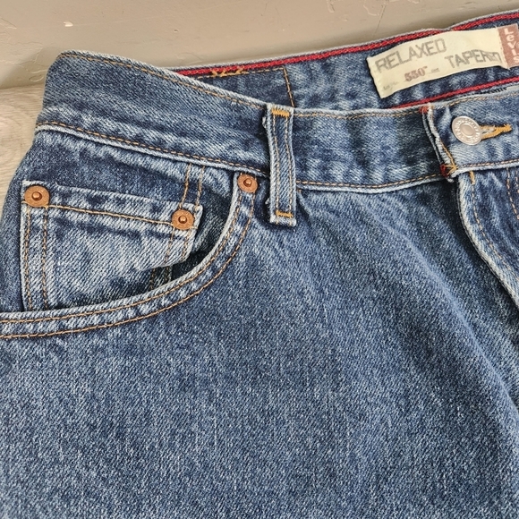Levis‎ 550 Blue Jeans 12 Relaxed Tapered Vintage Thick Solid Fabric Casual Comfy - Picture 8 of 10